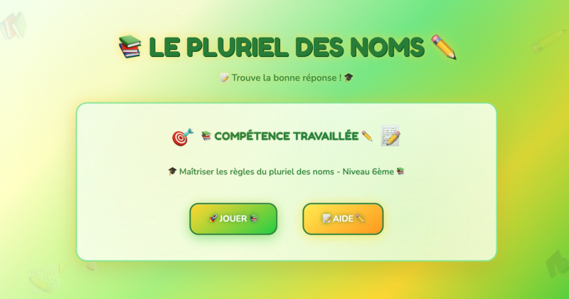 Le pluriel des noms (6ème)