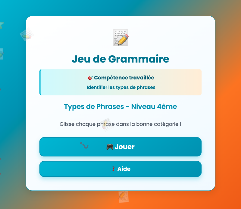 Les types de phrases (4ème)