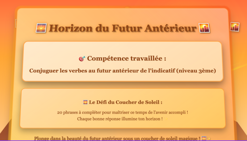 Le futur antérieur de l'indicatif (3ème)