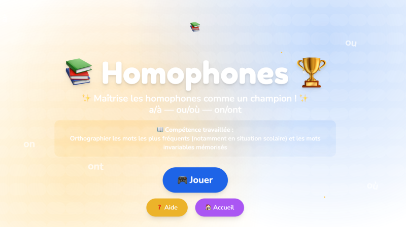 Les homophones à / a, où / ou (CM1)