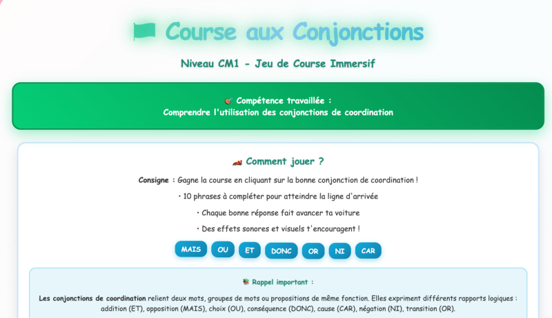 Les conjonctions de coordination (CM1)