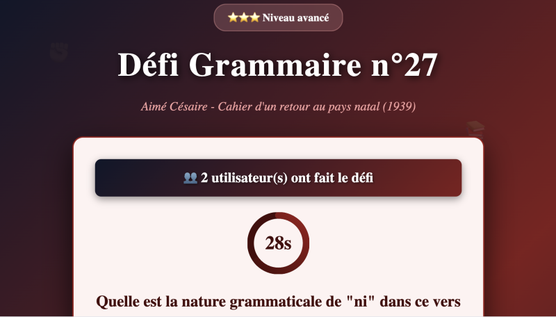 Défi grammaire n°27