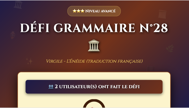 Défi grammaire n°28