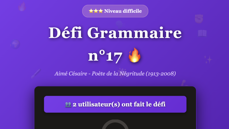 Défi grammaire n°17