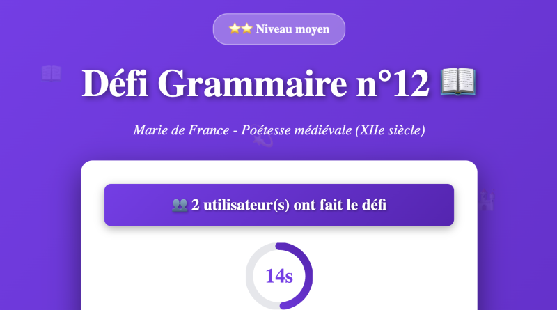 Défi grammaire n°12