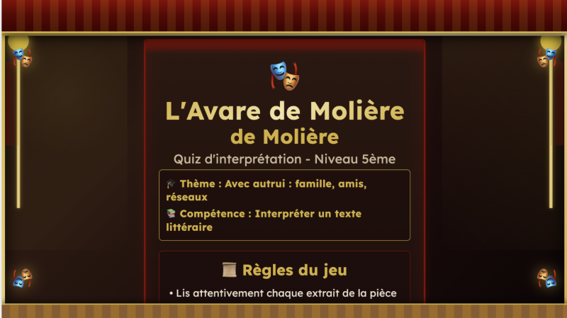 L'Avare de Molière (5ème)