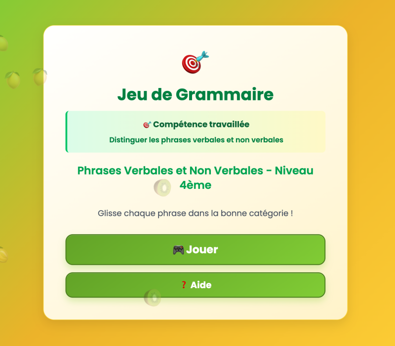 La phrase verbale et non verbale(4ème)