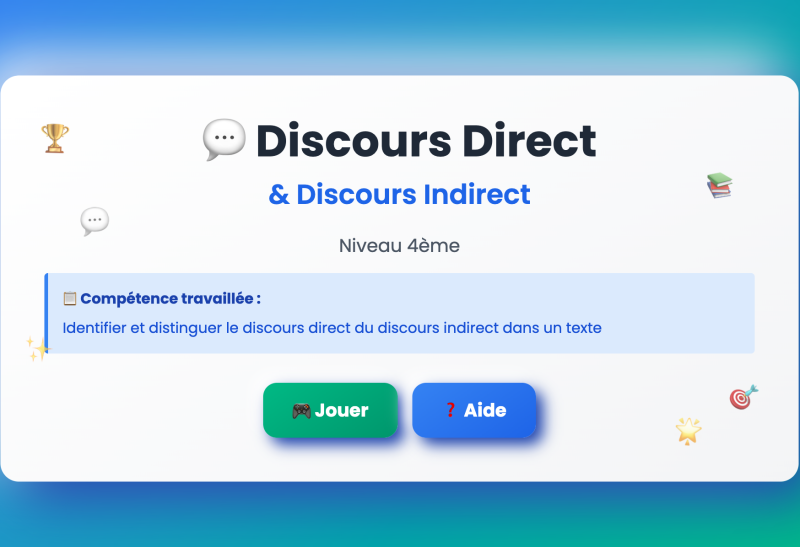 Le discours direct et indirect (4ème)