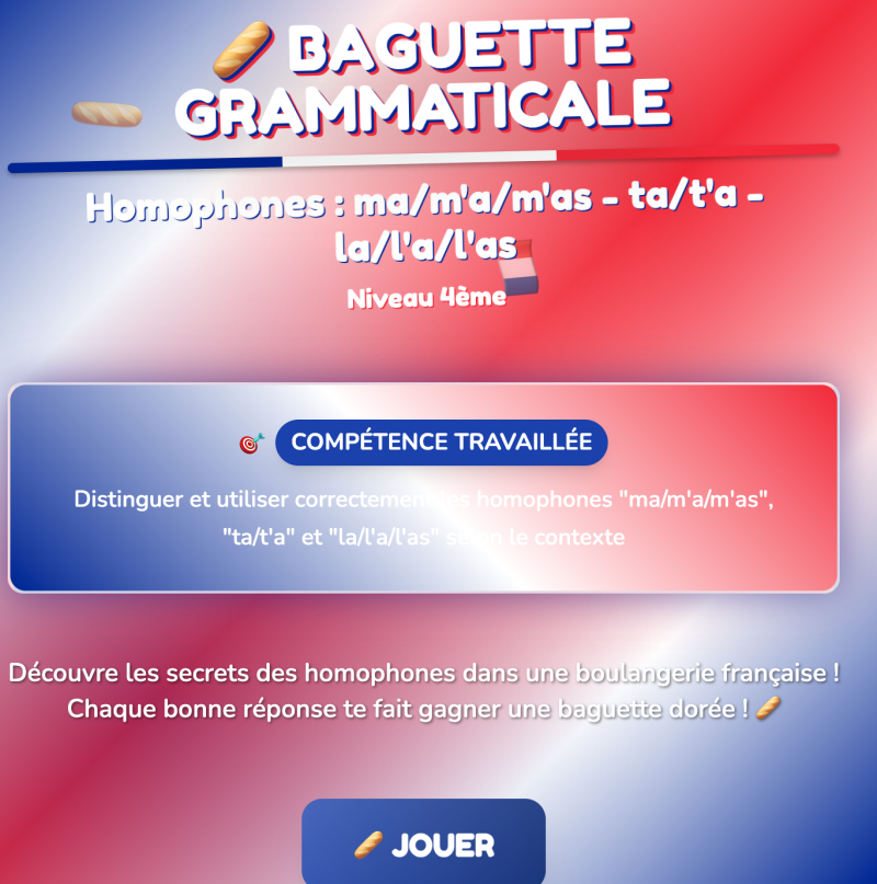 Les homophones ma, m’a et m’as / ta et t’a / la, l’a et l’asLes (4ème)