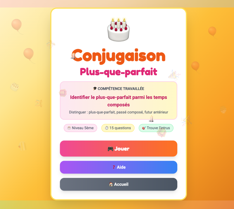 Le plus-que-parfait de l'indicatif (5ème)