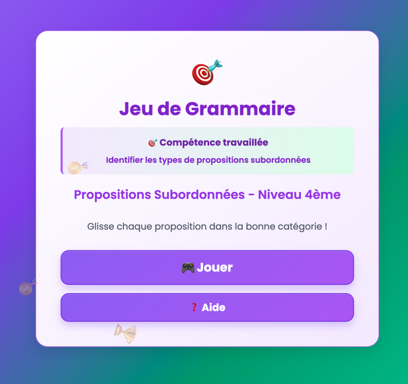 Les propositions subordonnées (4ème)