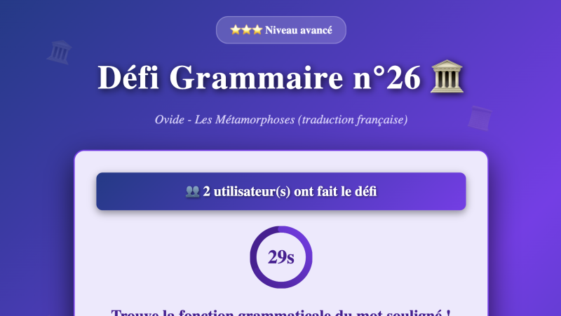 Défi grammaire n°26