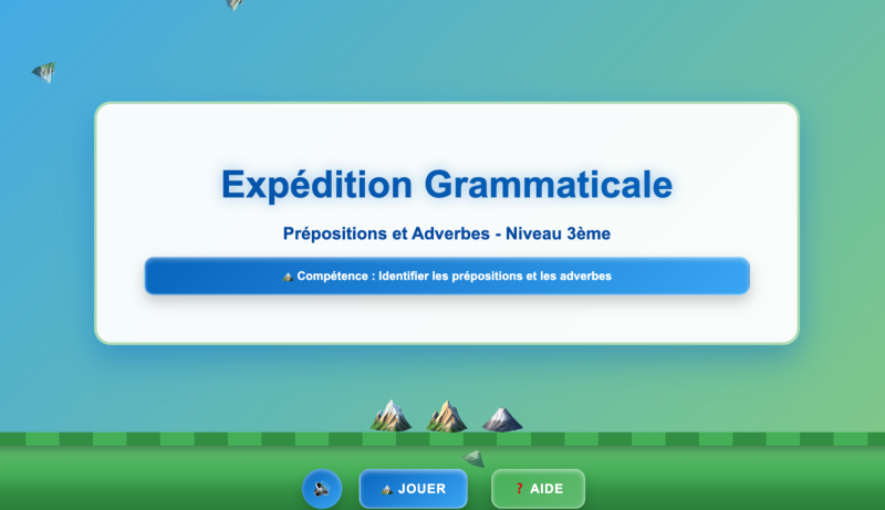 Prépositions et adverbes (3ème) Gratuit