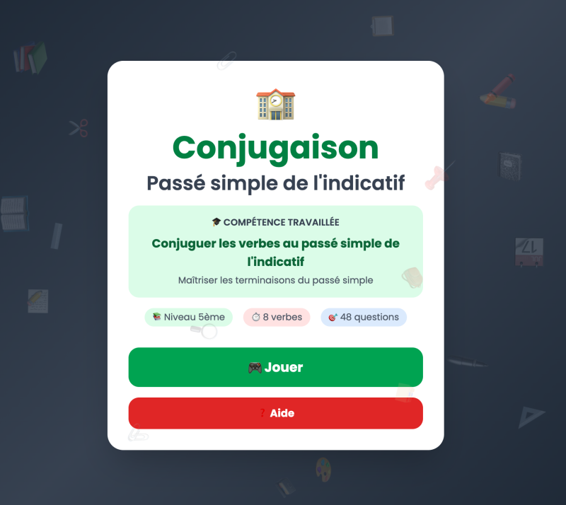 Le passé simple de l'indicatif (5ème)