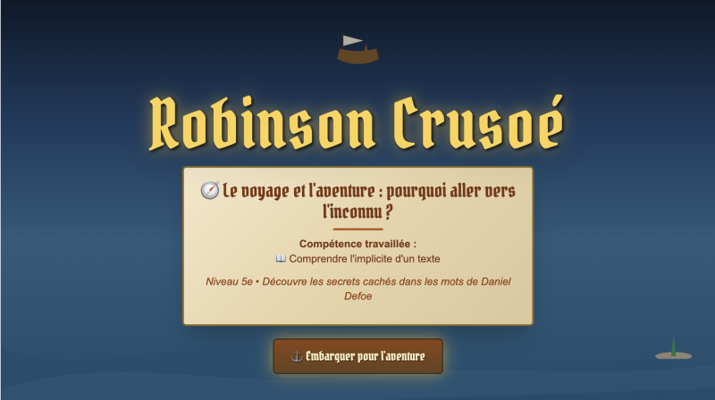 Robinson Crusoé (5ème)