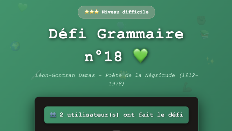 Défi grammaire n°18
